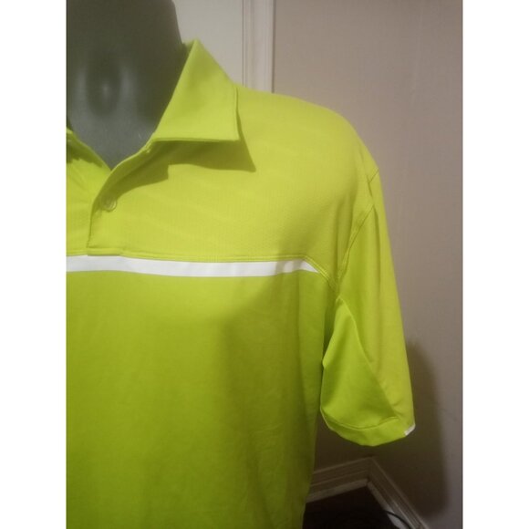 NIKE GOLF Tour Performance Dri Fit Neon Green Polo Shirt Mens Large L - Picture 4 of 11